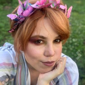 Hair band with pink and purple butterflies 🦋